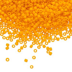 Seed bead, TOHO BEADS®, glass, pkg/50g, #11 round, opaque frosted cantaloupe (TR-11-42DF).