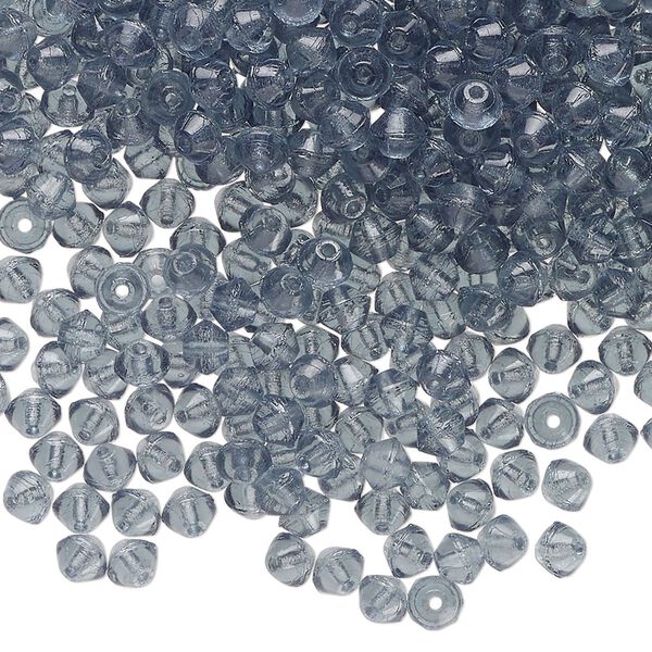 Bead, Czech glass, translucent blue-grey, 3mm bicone. Sold per 1-ounce pkg, approximately 610 beads. image number 0