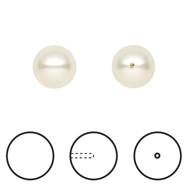 Pearl 4pk cream, Crystal Passions® 10mm round 5818 image number 0