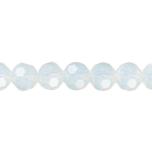 Bead 1pk 32 facets translucent clear frosted, Celestial Crystal® 8mm round 15.5-16 inch image number 0