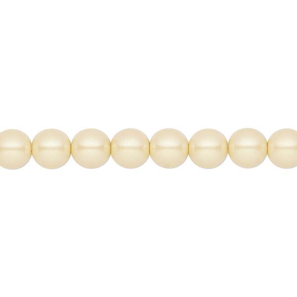Pearl 200pk pearlescent yellow, Preciosa Czech crystal 6mm round image number 0
