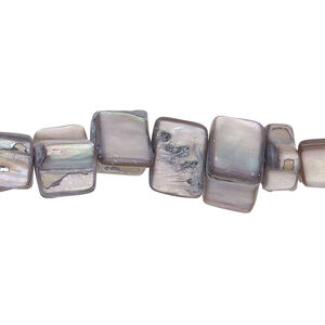 Mother-of-pearl shell 1pkg1, triangle tube bead 15 inch soft purple / grey 6x6mm-11x8mm