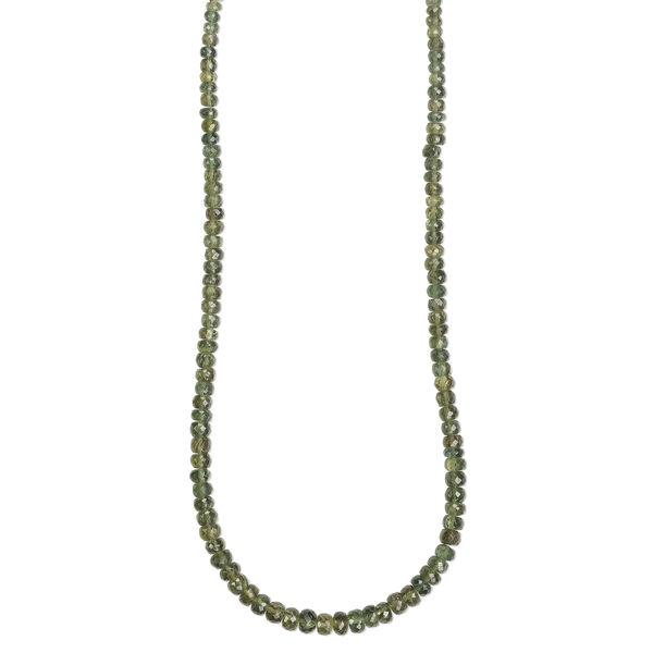 Green apatite 1pkg1, hand-cut faceted rondelle bead natural, 15.5-16 inch graduated 5x2mm-7x5mm image number 2