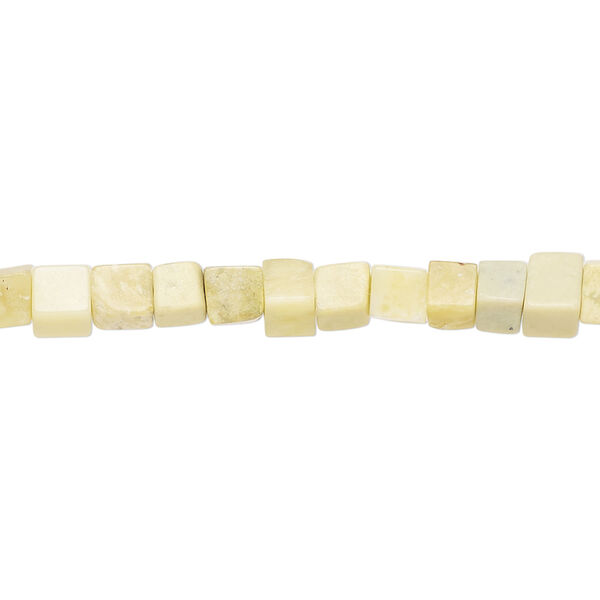 Olive new "jade" 1pkg1, cube bead natural, 15 inch 4-5mm image number 0