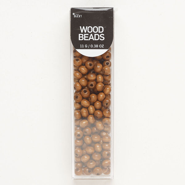 Bead, wood (dyed), pkg/11g, brown, 5x4mm rondelle. image number 0