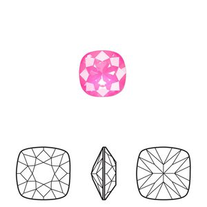 Fancy stone 2pk crystal electric pink ignite LacquerPRO, Crystal Passions® 10mm cushion 4470