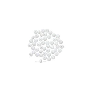 Mini Bead Huggers™, silicone, white, 2x0.5mm rondelle. Sold per pkg of 50.