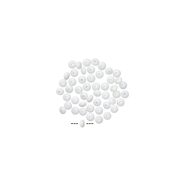 Mini Bead Huggers™, silicone, white, 2x0.5mm rondelle. Sold per pkg of 50. image number 0