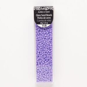 Seed bead, glass, pkg/40g, #11 round, opaque violet.
