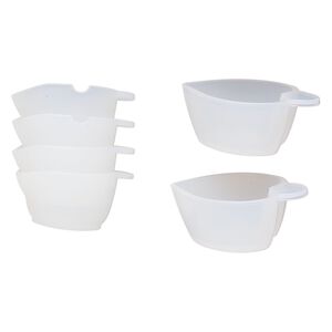 Mixing cup, silicone, white, (4) 1/3 ounce and (2) 1/2 ounce cups. Sold per 6-piece set.