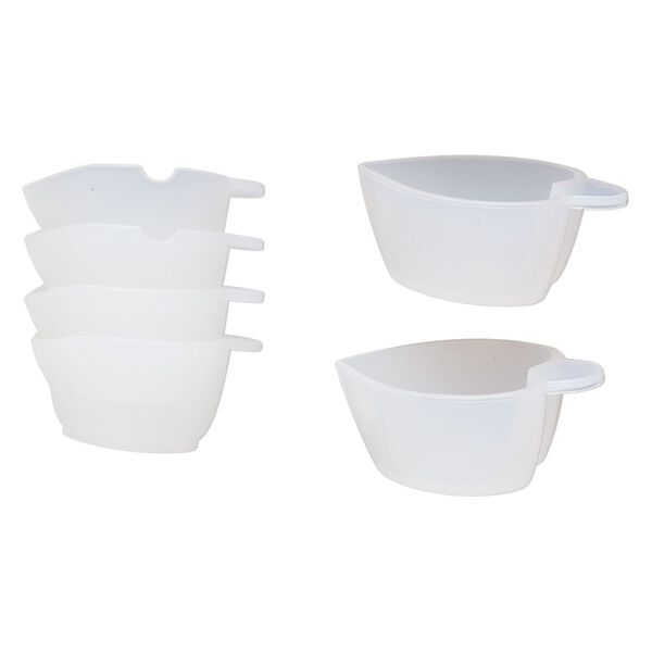Mixing cup, silicone, white, (4) 1/3 ounce and (2) 1/2 ounce cups. Sold per 6-piece set. image number 0