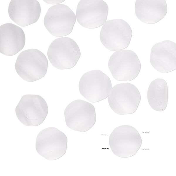 Bead, Preciosa Candy™, Czech pressed glass, translucent matte clear, 8mm candy with (2) 0.8-0.9mm holes. Sold per pkg of 20. image number 0