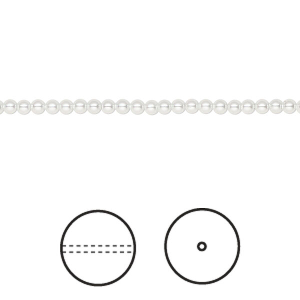 Pearl 100pk moonlight, Crystal Passions® 2mm round 5810 image number 0