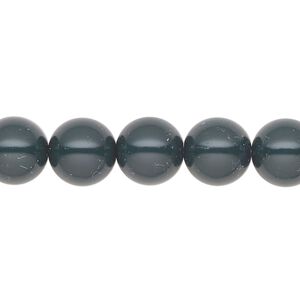 Pearl 10pk malachite green, Preciosa Czech crystal 10mm round