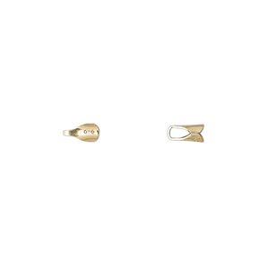 Cord end, fold-over, 14Kt gold-filled, 6x3mm round, 2mm inside diameter. Sold per pkg of 10.