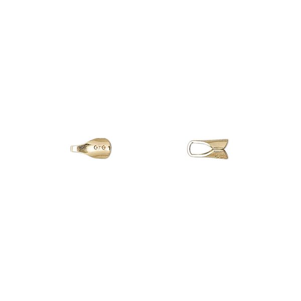 Cord end, fold-over, 14Kt gold-filled, 6x3mm round, 2mm inside diameter. Sold per pkg of 10. image number 0