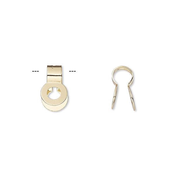 Ball chain connector, gold-finished steel, 11.5x6.5mm, fits 3.2mm ball chain. Sold per pkg of 10. image number 0