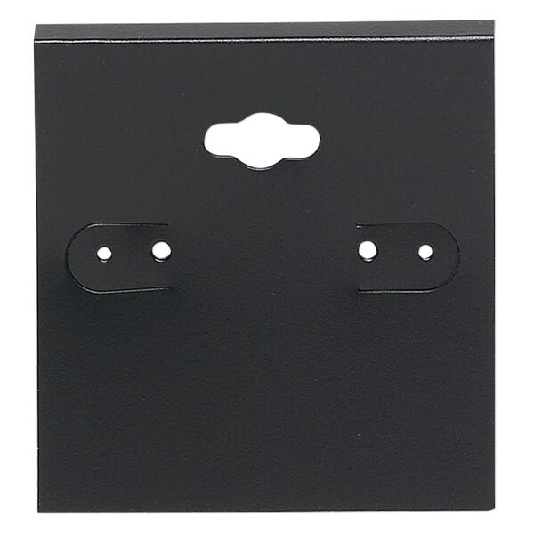 Earring card, PVC plastic, opaque black, 2x2 inch square. Sold per pkg of 100. image number 0