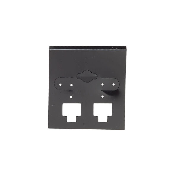 Earring card, PVC plastic, opaque black, 2x2 inch square, fits 3 pairs. Sold per pkg of 100. image number 0