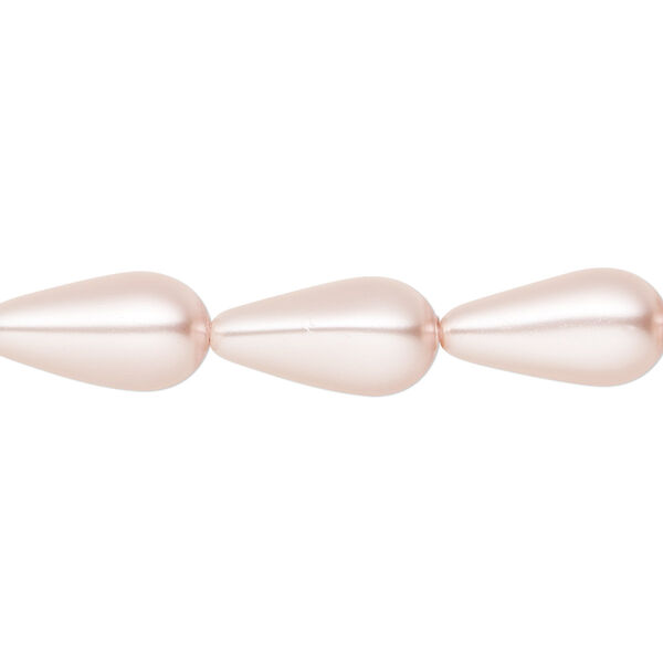 Pearl 10pk rosaline, Preciosa Czech crystal 15x8mm pear image number 0