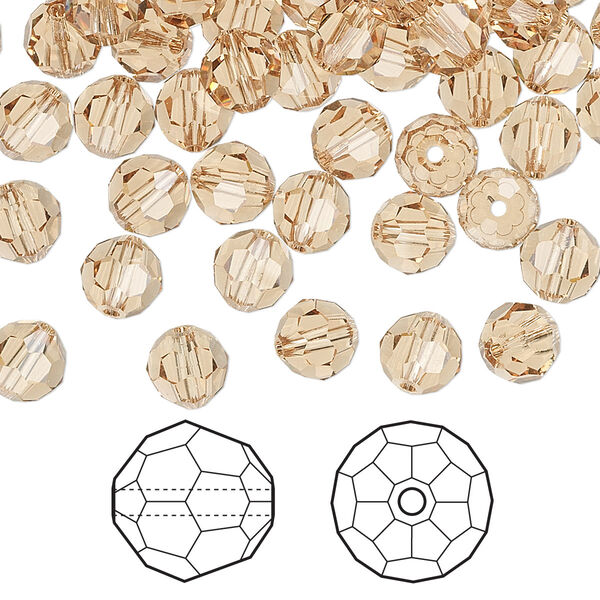 Bead 144pk light Colorado topaz, Crystal Passions® 6mm round 5000 image number 0