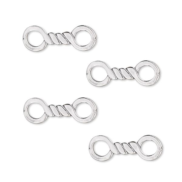 Link, JBB Findings, sterling silver, 18x6mm twist. Sold per pkg of 4. image number 0