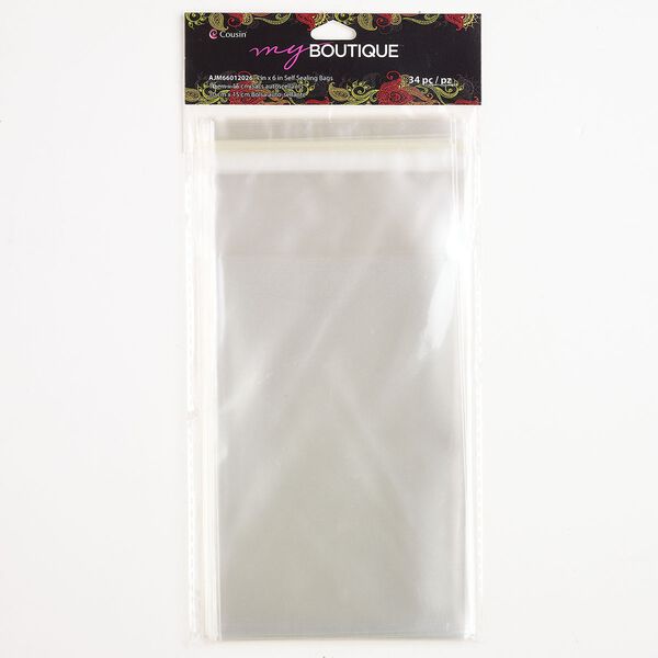 Plastic 1pkg34, self-sealing rectangle bag clear 6x4 inch image number 0