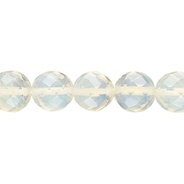Bead, pineapple "quartz" glass, 10mm faceted round. Sold per 15" to 16" strand. image number 0