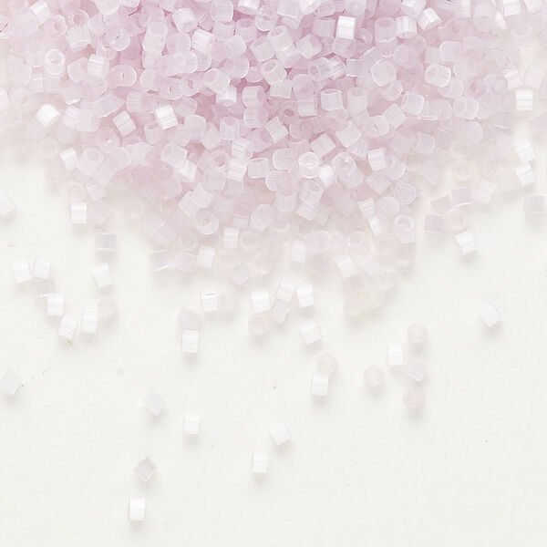 Seed bead, Delica®, glass, pkg/7.5g, #11 round, opaque silk glass enamel pale rose (DB-0820). image number 0
