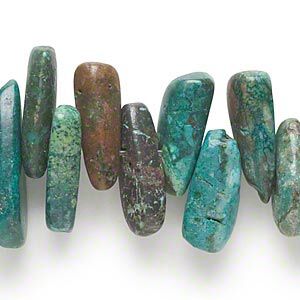 Turquoise 1pkg1, top-drilled Hawaiian chip bead 7 inch extra-large