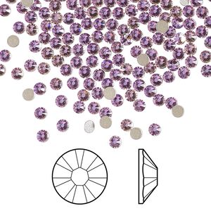 Flat back 1440pk crystal vitrail light foil back, Swarovski® 2.5-2.7mm rose round SS9 2058