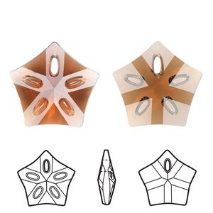 Focal 1pk smoked topaz, Crystal Passions® 32x30mm pendant lotus 6908