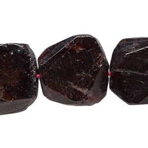 Garnet 1pkg1, faceted flat freeform bead 15.5-16 inch 21-24mm