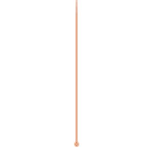 Head pin, copper-plated brass, 2 inches with 1.5mm ball, 23 gauge. Sold per pkg of 100.