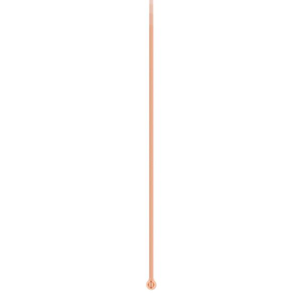 Head pin, copper-plated brass, 2 inches with 1.5mm ball, 23 gauge. Sold per pkg of 100. image number 0