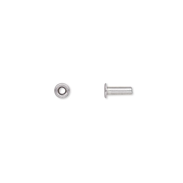 Eyelet, stainless steel, 7x3.5mm with 6x1.9mm tube and 1.4mm inside diameter, fits 2mm hole. Sold per pkg of 100. image number 0