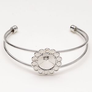 Cuff brass 1pk, silver finish 7.5 inches