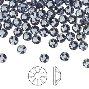 Flat back 144pk denim blue foil back, Preciosa MAXIMA Czech crystal rhinestone 4.6-4.8mm chaton rose round SS20