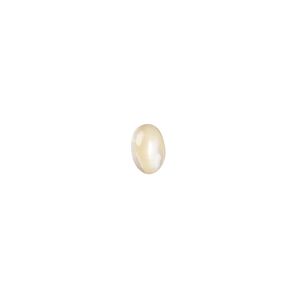 Cabochon, mother-of-pearl shell (natural), 6x4mm calibrated oval, Mohs hardness 3-1/2. Sold per pkg of 6.