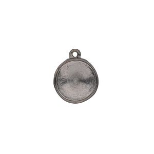Drop, Almost Instant Jewelry®, gunmetal-plated pewter (tin-based alloy), 14mm round with 12mm rivoli setting. Sold individually.