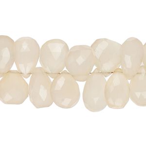 Pink chalcedony 1pkg1, hand-cut top-drilled faceted puffed teardrop bead 7 inch graduated 10x9mm-15x12mm