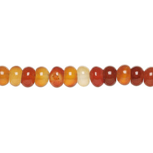 Red agate 1pkg1, saucer bead, 15 inch 6x4mm