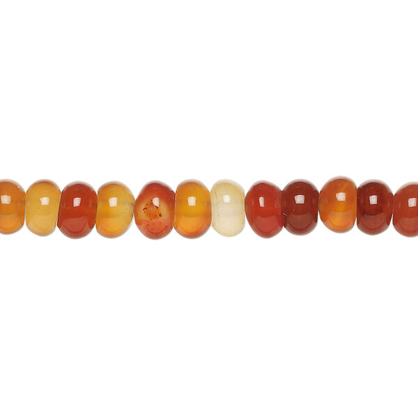 Red agate 1pkg1, saucer bead, 15 inch 6x4mm image number 0