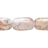 Redline marble 1pkg1, puffed rectangle bead natural, 15 inch 20x11mm-20x12mm image number 0