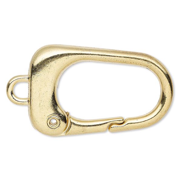 Key ring, gold-finished "pewter" (zinc-based alloy), 38x24mm trapezoid. Sold per pkg of 2. image number 0