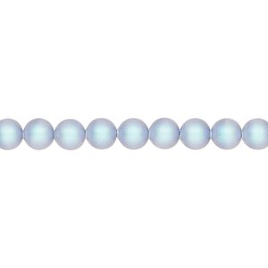 Pearl 100pk iridescent light blue, Crystal Passions® 5mm round 5810