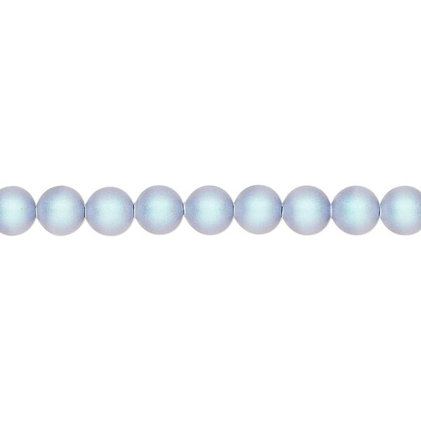 Pearl 100pk iridescent light blue, Crystal Passions® 5mm round 5810 image number 0