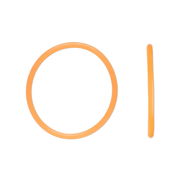 Component, Oh! Ring™, silicone, neon orange, 25mm round with 22mm hole. Sold per pkg of 50. image number 0