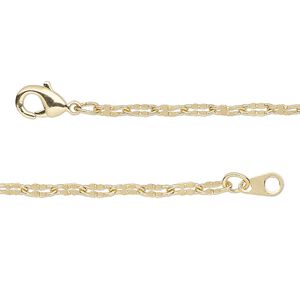 Chain 1pkg1 clover, 2.6mm / lobster claw clasp, gold-finished brass 18 inch