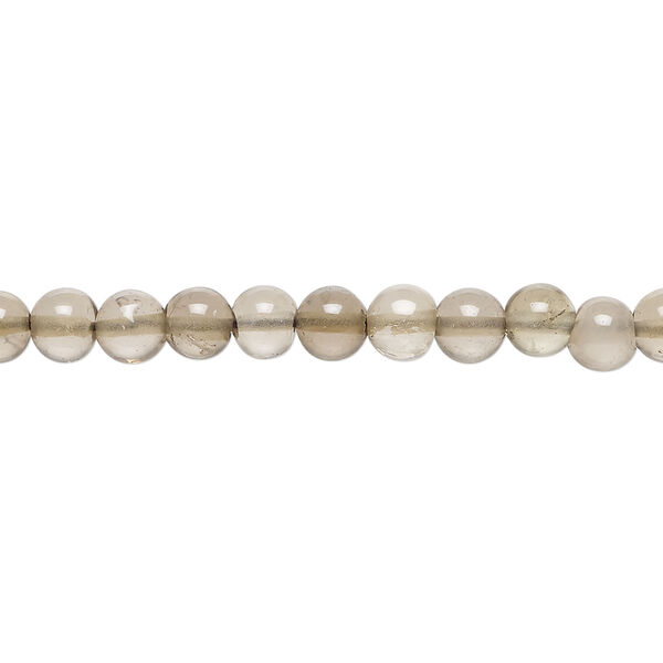 Smoky quartz 1pkg1, hand-cut round bead, 13 inch 4-5mm image number 0